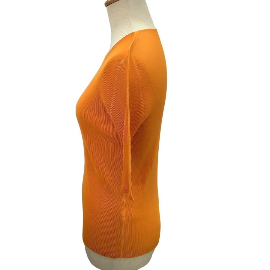 PLEATSPLEASE イッセイミヤケ　ハイネックカットソー　半袖　オレンジ 中古・古着通販】PLEATS PLEASE ISSEY MIYAKE (プリーツプリーズ