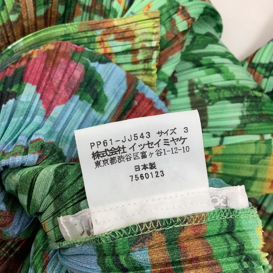 ♪♪ISSEY MIYAKE イッセイミヤケ PLEATS PLEASE 花 ナタリーレテ シャツ SIZE 3 PP61-JJ543 黄緑 ISSEY MIYAKE（イッセイミヤケ） PLEATS PLEASE 花 ナタリーレテ
