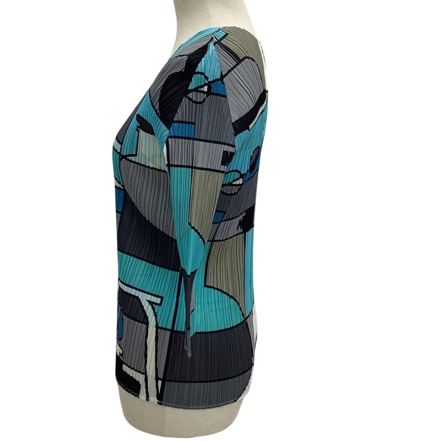 イッセイミヤケPLEATS PLEASE 総柄 マルチカラー カットソー 3 【公式