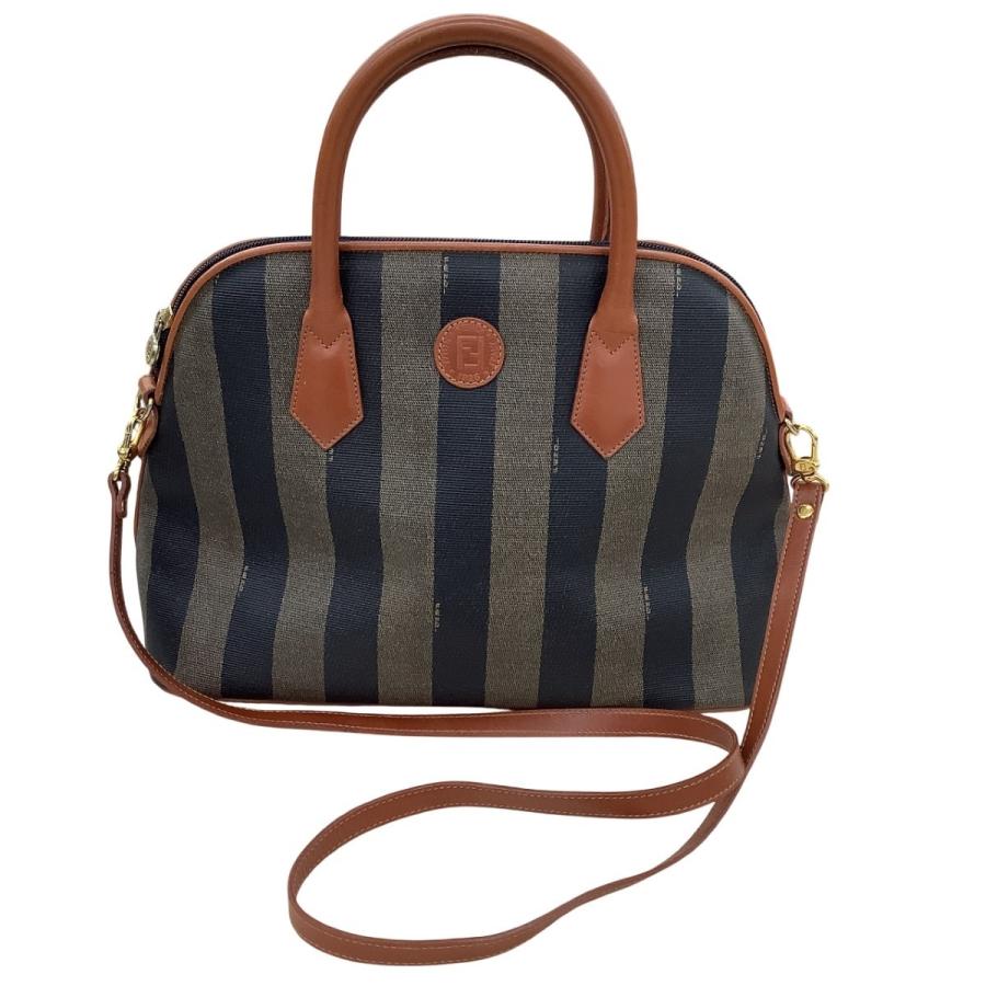 『格安』FENDI(フェンディ)ハンドバッグ PVC ペカン柄 FENDI（フェンディ） レディース ハンドバッグ PVC ぺカン柄 ブラウン