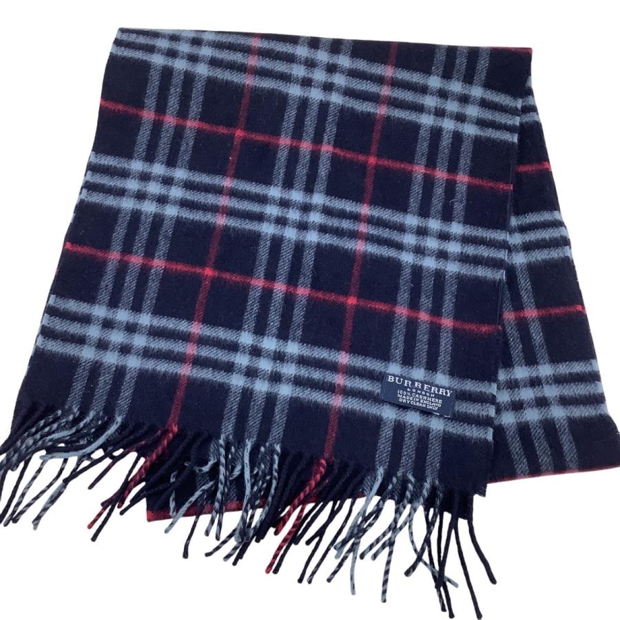 BURBERRY LONDON バーバリーロンドン マフラー カシミア100％ ネイビー