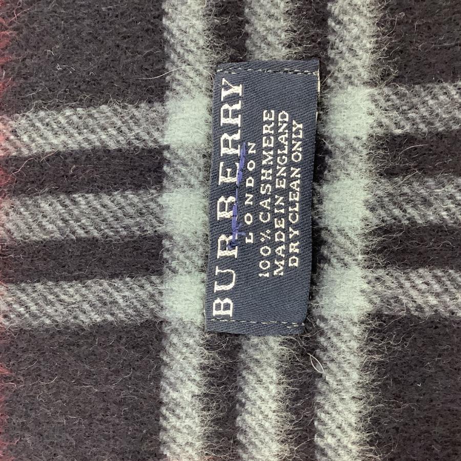 BURBERRY LONDON バーバリーロンドン マフラー カシミア100％ ネイビー
