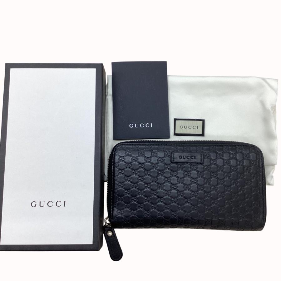 GUCCI（グッチ） 長財布 449391-496334 マイクログッチシマ ブラック