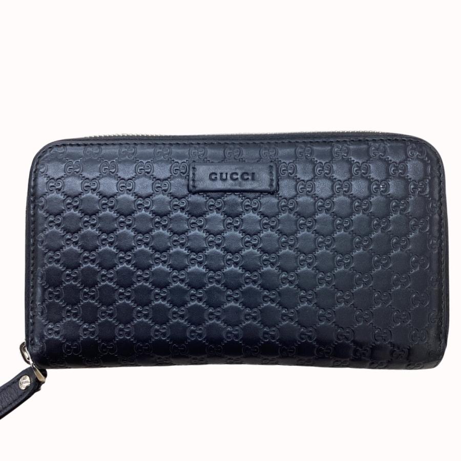 GUCCI（グッチ） 長財布 449391-496334 マイクログッチシマ ブラック