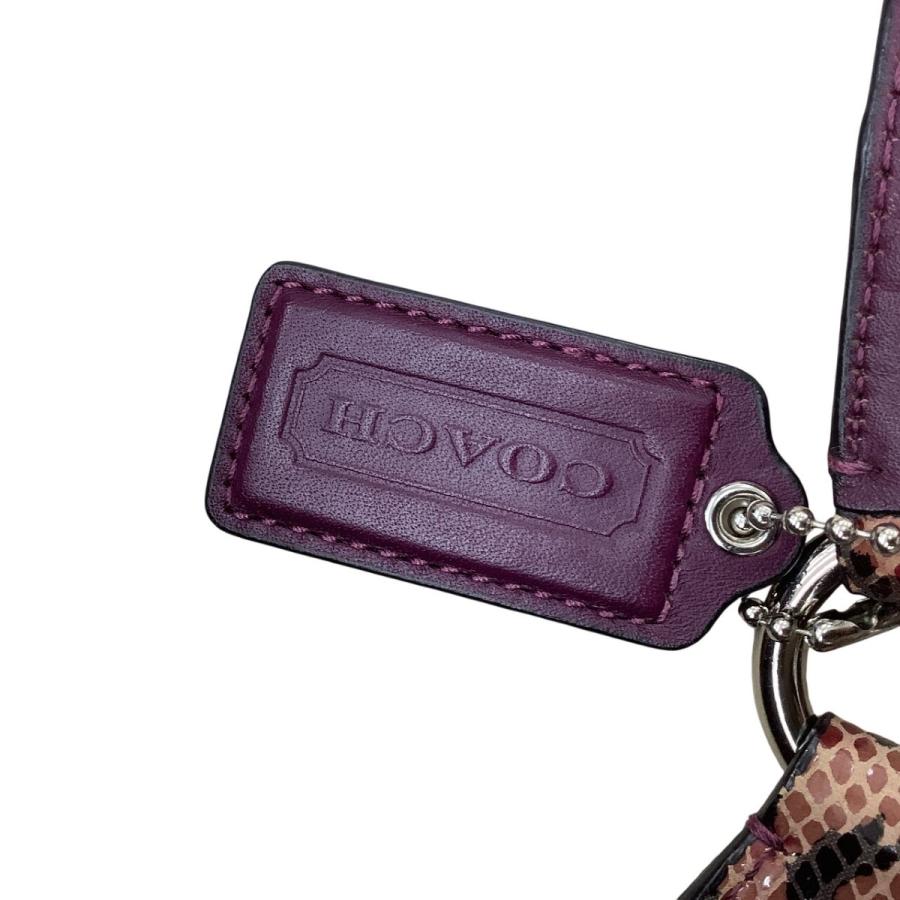 COACH（コーチ） パイソン柄 ハンドバッグ H1120-F17419 赤系 やや傷や