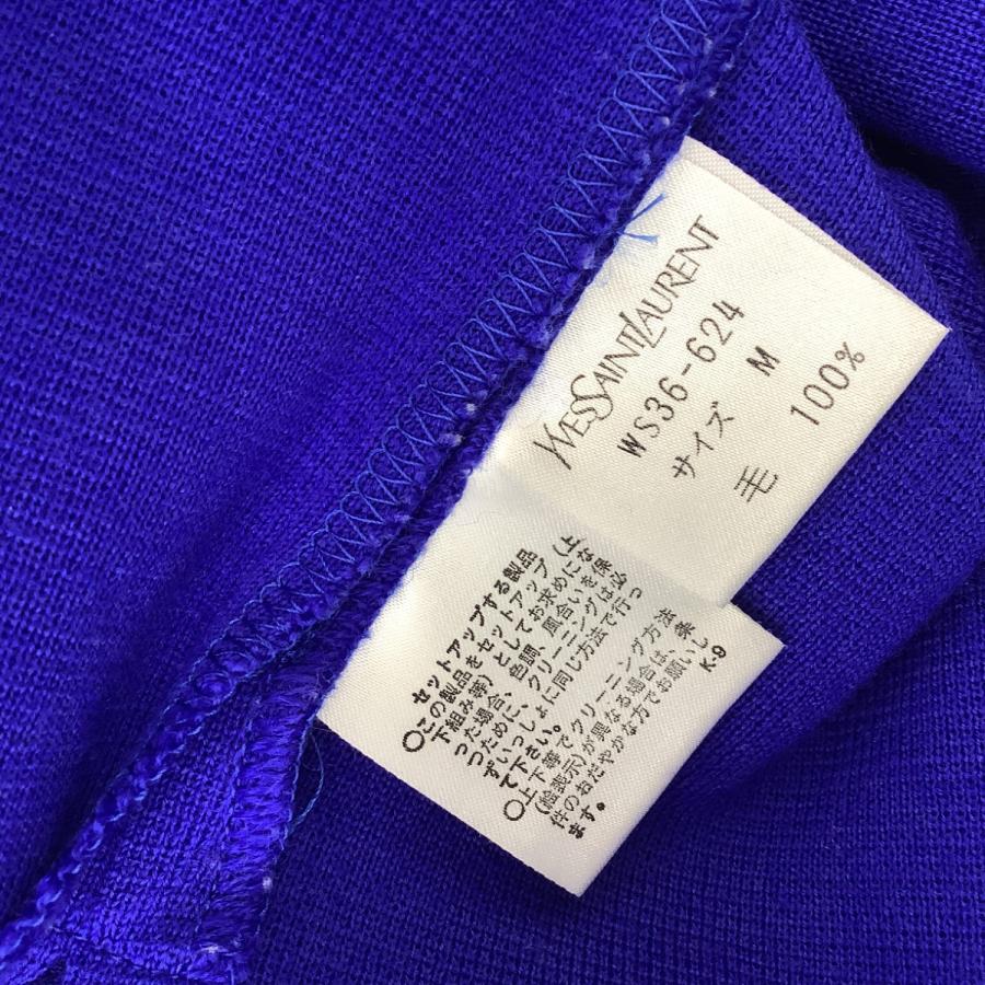 Yves Saint Laurent イブサンローラン レディース 長袖 ポロシャツ SIZE M ブルー Yves Saint Laurent（イヴ・サンローラン） イブサンローラン