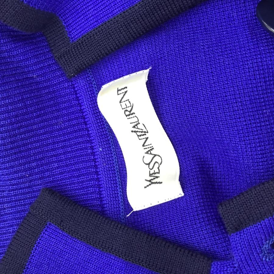 Yves Saint Laurent イブサンローラン レディース 長袖 ポロシャツ SIZE M ブルー Yves Saint Laurent（イヴ・サンローラン） イブサンローラン