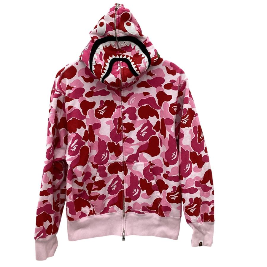 割引！ アベイシングエイプ 迷彩 ライトピンク シャークデザイン パーカー A BATHING APE アベイシングエイプ カモフラージュ柄 シャークパーカー