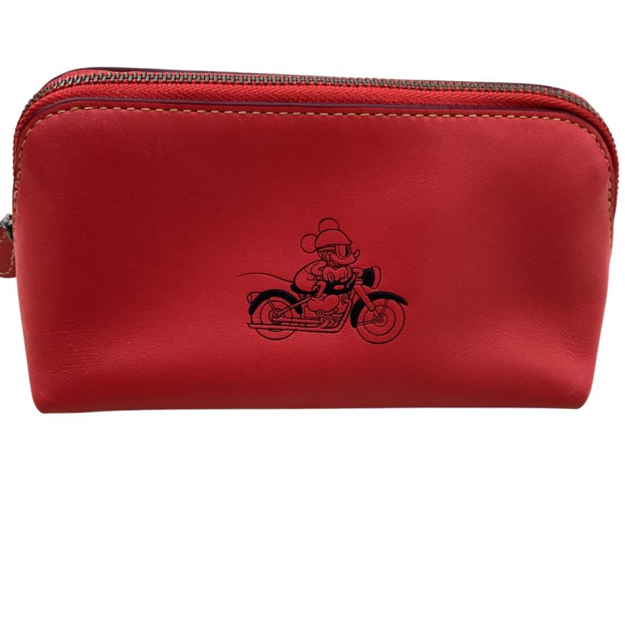 COACH（コーチ） ×Disney ディズニー コラボ ポーチ レッド やや傷や 