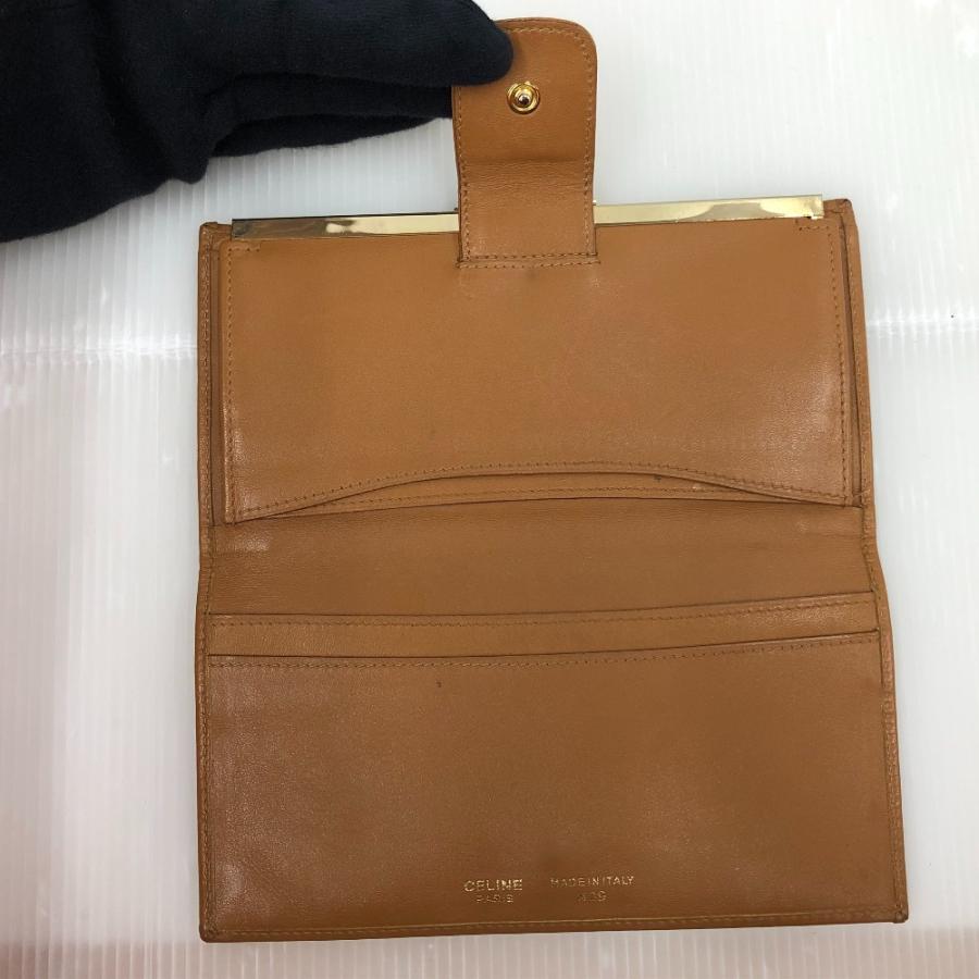 CELINE（セリーヌ） □□ 二つ折り長財布 がま口 マカダム ベージュ 傷