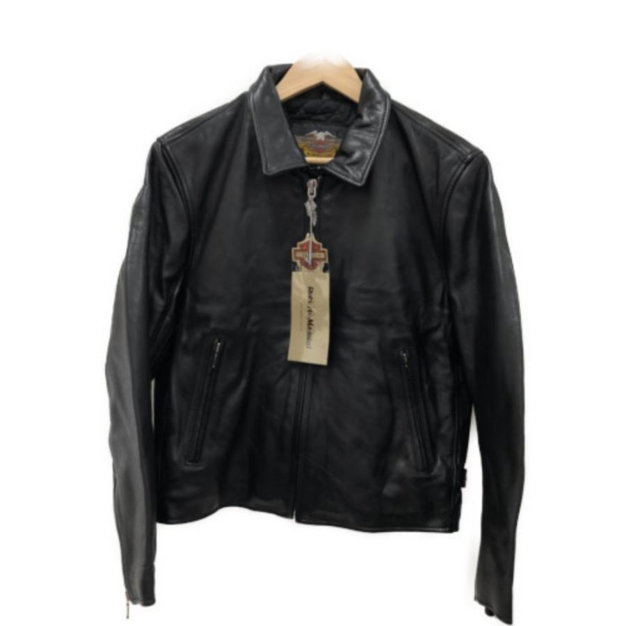 い*と様 90s　Harley-Davidson 黒レザージャケット □□ HARLEY-DAVIDSON ハーレーダビッドソン メンズ ジャケット 90s