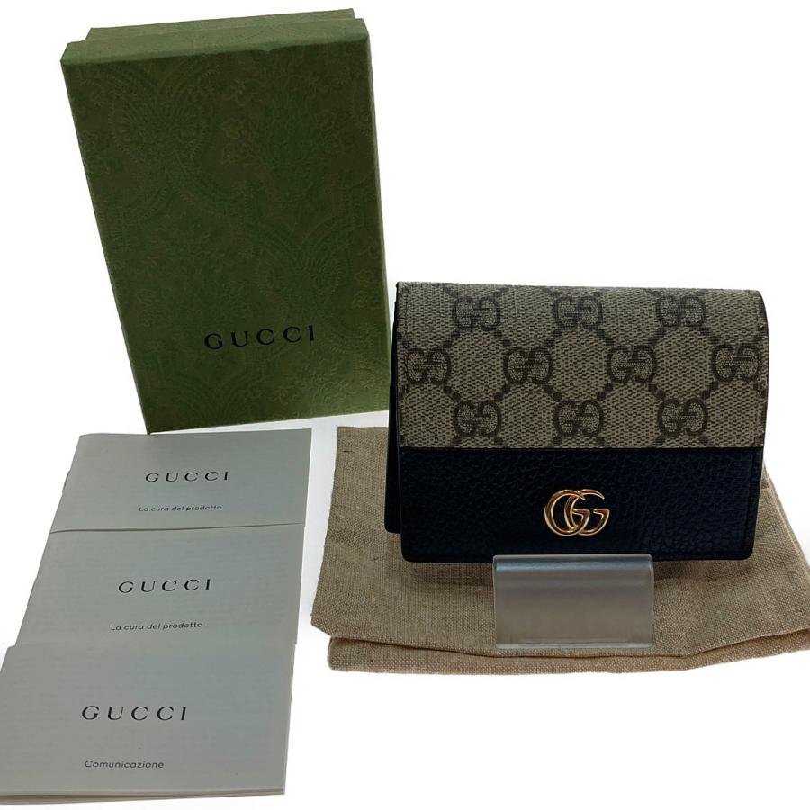 【正規取扱店】 □□ GUCCI グッチ カードケース ウォレット 658610 GGマーモント やや傷や汚れあり