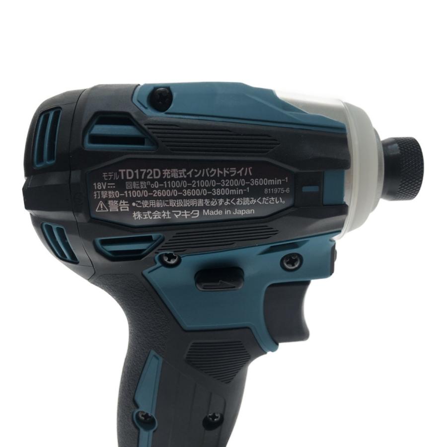 MAKITA マキタ 工具 電動工具 インパクトドライバ 充電器・充電池2個・ケース付 コードレス式 18v 【Faucet】 TD172DRGX 未使用に近い