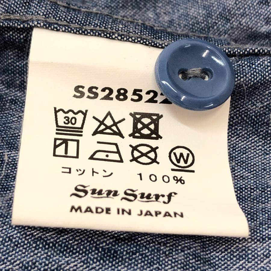 □□ SUN SURF サンサーフ 長袖 ブルーシャンブレー ワークシャツ M