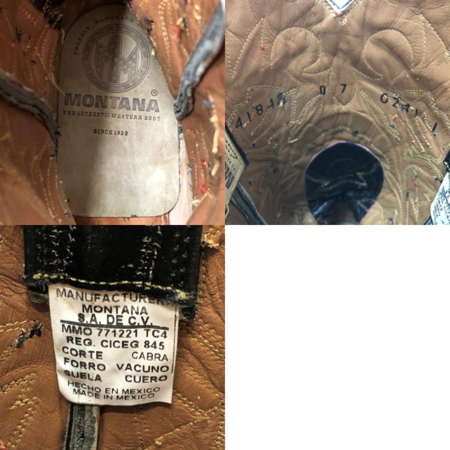 □□ MONTANA モンタナ ウェスタンブーツ SIZE 7D ブラック やや傷や