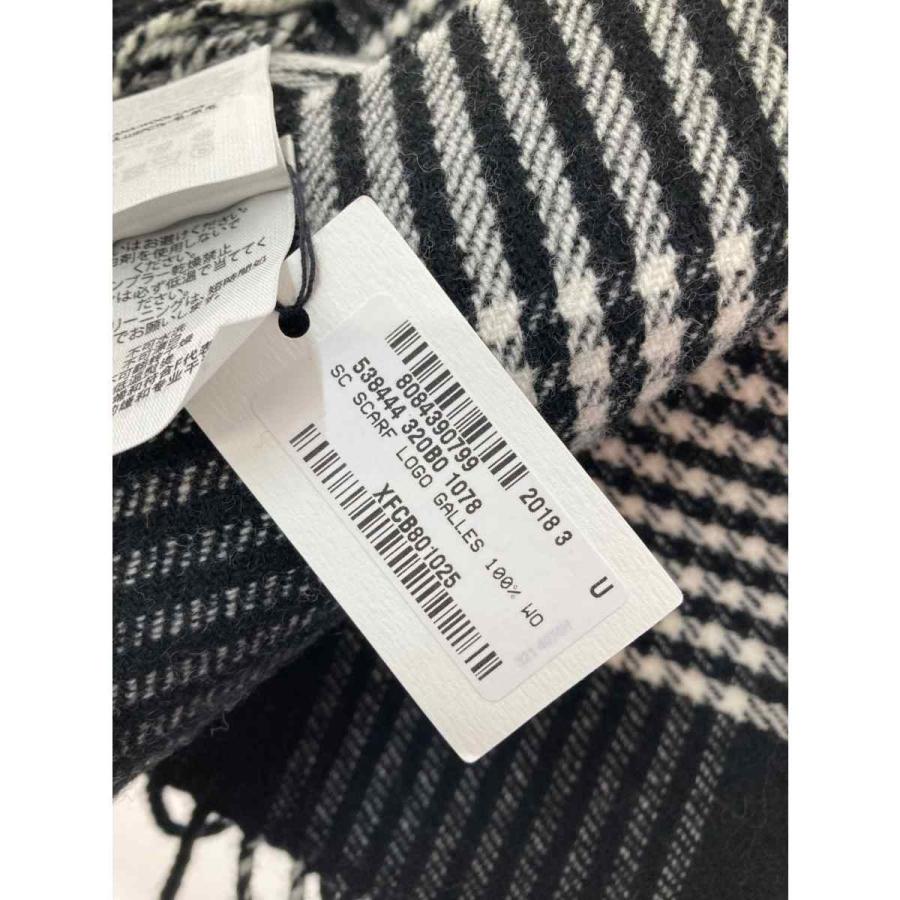 □□BALENCIAGA バレンシアガ タータンチェック ロゴ　ストール グレー BALENCIAGA（バレンシアガ） □□ タータンチェック ロゴ ストール