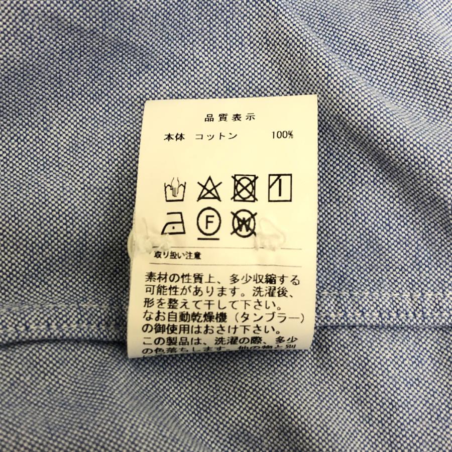 □□ DESCENDANT ボタンダウン 長袖シャツ Lサイズ ブルー やや傷や