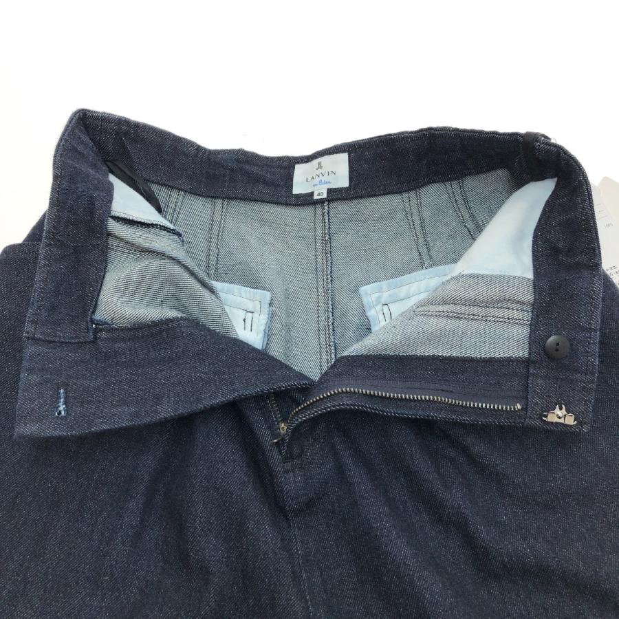 □□ LANVIN en Bleu ロールアップワイドデニムパンツ SIZE 40(L  