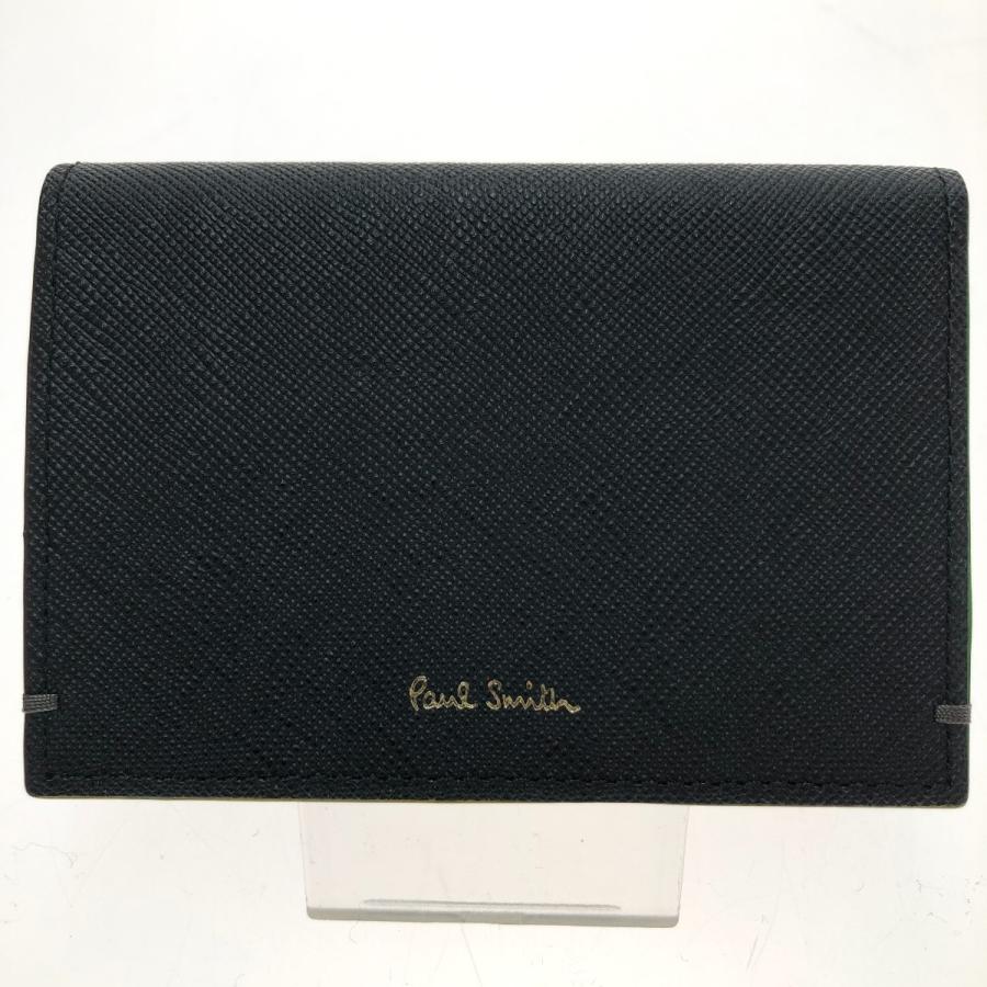 □□Paul Smith ポールスミス 二つ折りパスケース カラードエッジAW23 843761 P752 ブラック Paul Smith（ポール・スミス） □□ 二つ折りパスケース カラード