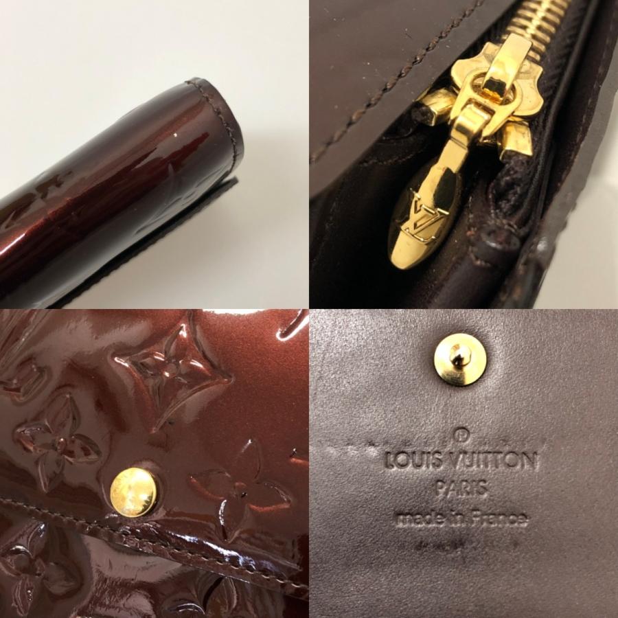 □□ LOUIS VUITTON ルイヴィトン 長財布 モノグラム・ヴェルニ ポルトフォイユ・サラ アマラント M93524 ブラウン やや傷や汚れあり｜bigban｜10