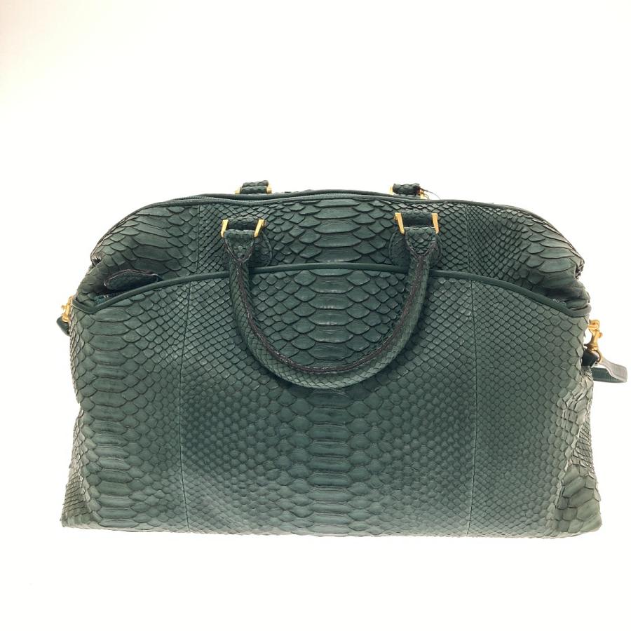 【美品 JRA公認】パイソン ボストンバッグ 2way 斜め掛け 旅行 出張 □□ JRA パイソン 2wayバッグ ボストン ショルダーバッグ グリーン
