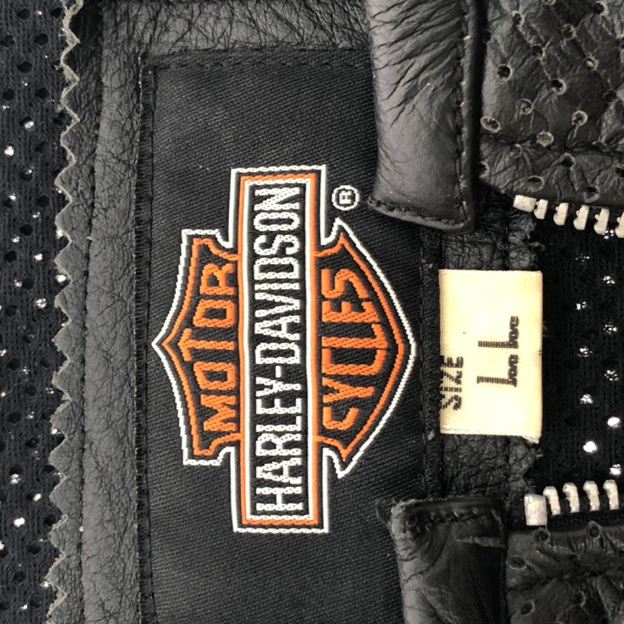 HARLEY-DAVIDSON パンチング半袖レザージャケット(XLサイズ) □□ HARLEY-DAVIDSON ハーレーダビッドソン ジャケット 半袖