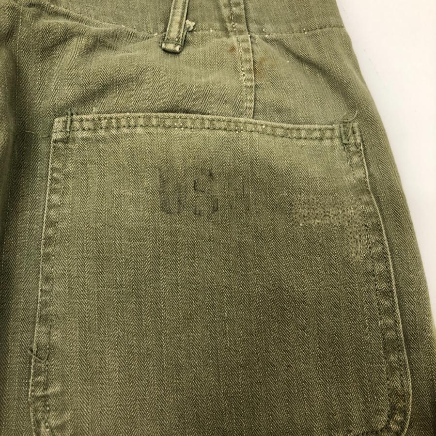 □□ 50s French Army パンツ M-47 前期 古着 オリーブ 傷や汚れ