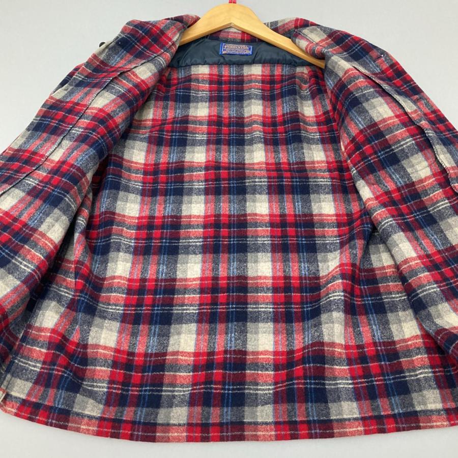 □□ 70s PENDLETON 長袖チェックシャツ USA製 Mサイズ レッド 古着