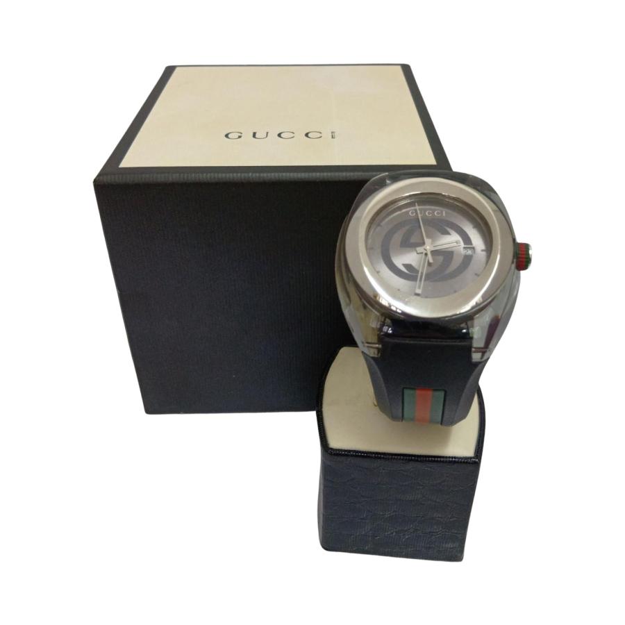 時計 GUCCI グッチ 腕時計 SYNC シンク シェリー ラバー クオーツ