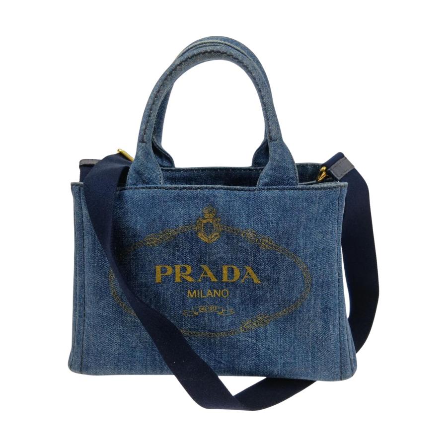 PRADA（プラダ） カナパ デニム 2WAYショルダーバッグ ハンドバッグ