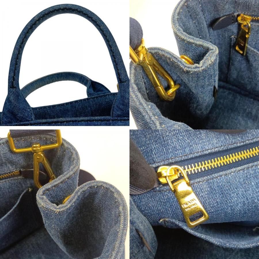 PRADA（プラダ） カナパ デニム 2WAYショルダーバッグ ハンドバッグ