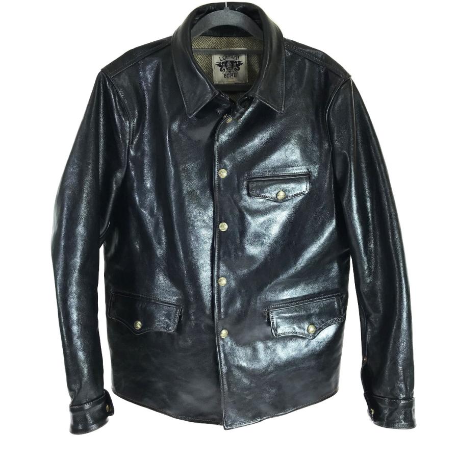 LEATHER BOMU ホースハイド カーコート XLサイズ ブラック LEATHER BOMU ホースハイド カーコート XLサイズ ブラック