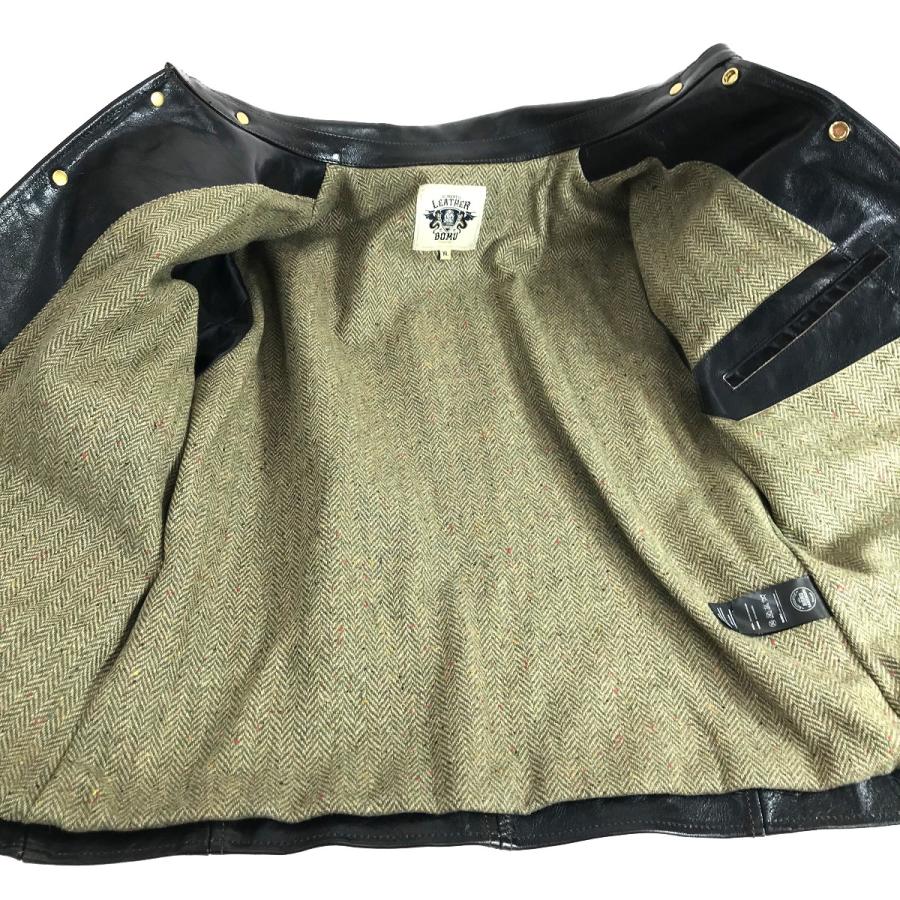 LEATHER BOMU ホースハイド カーコート XLサイズ ブラック LEATHER BOMU ホースハイド カーコート XLサイズ ブラック