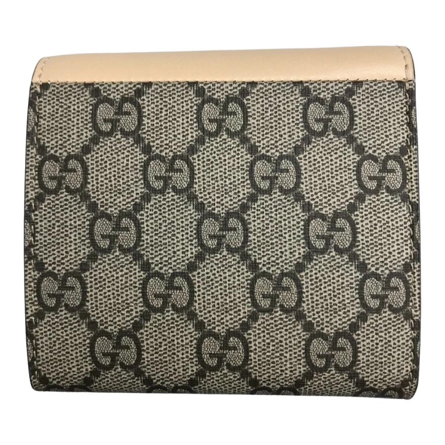 ##GUCCI グッチ ダブルG ミディアム ウォレット GGスプリーム キャンバス 2つ折り財布 790062 AADQE 5741 ベージュ＆エボニー GUCCI（グッチ） ## ダブルG ミディアム ウォレット GGスプリーム