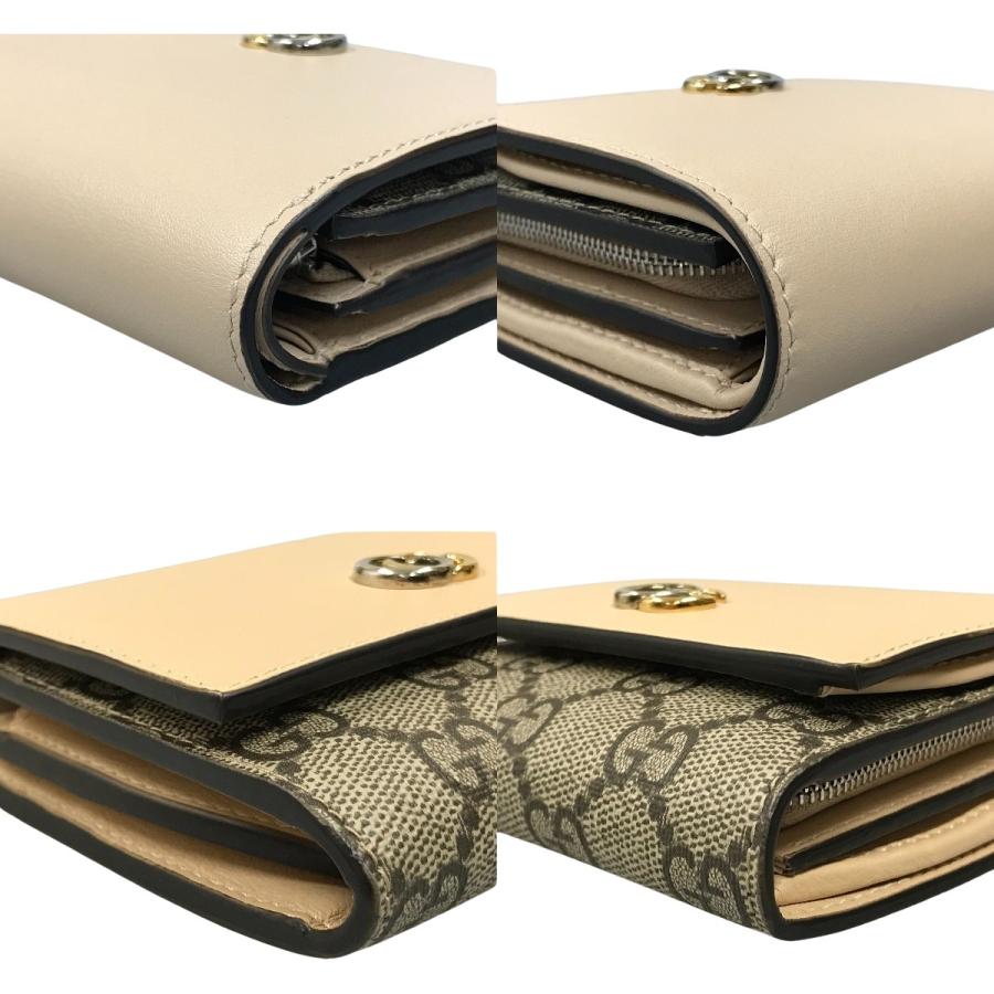 ##GUCCI グッチ ダブルG ミディアム ウォレット GGスプリーム キャンバス 2つ折り財布 790062 AADQE 5741 ベージュ＆エボニー GUCCI - ##GUCCI グッチ ダブルG ミディアム ウォレット GGスプリーム