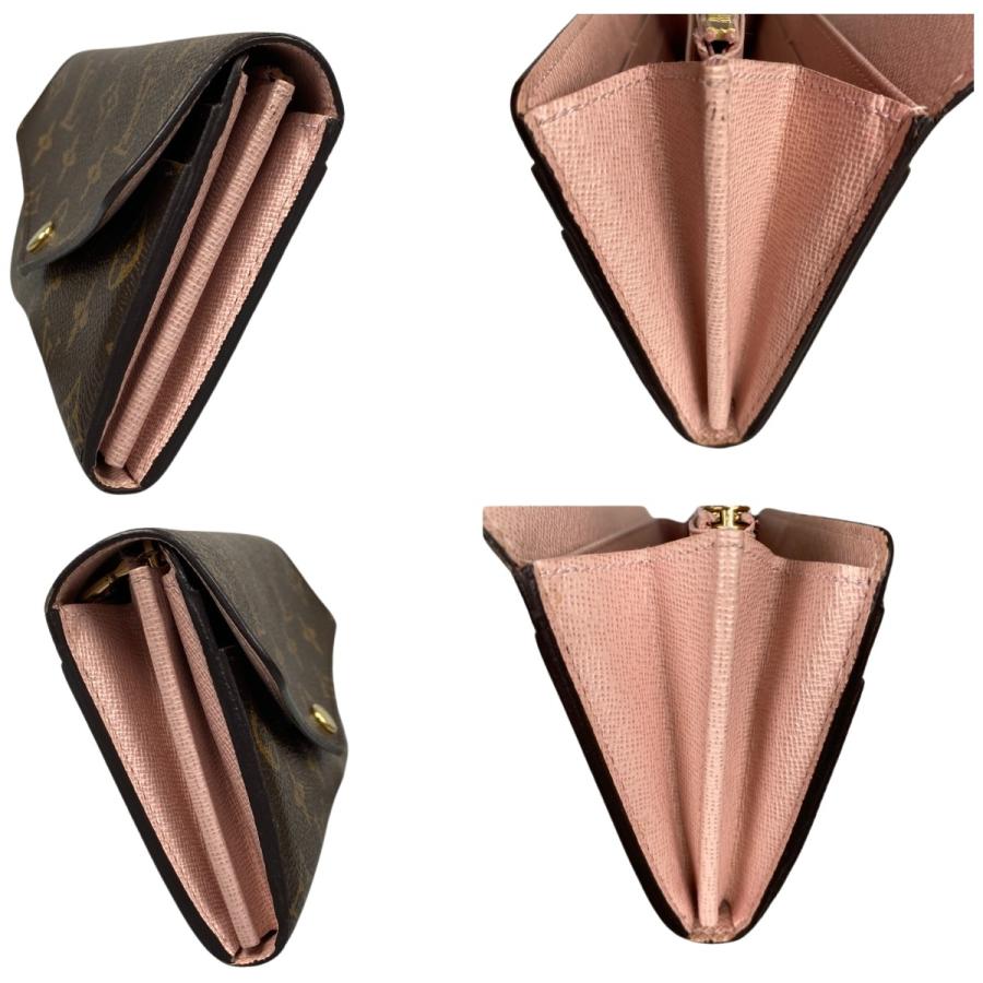 LOUIS VUITTON ルイヴィトン ポルトフォイユ サラ M62235 RFID ローズ バレリーヌ ブラウン モノグラム 長財布 イニシャル有り レディース 【中古】 42604R5 LOUIS VUITTON（ルイ・ヴィトン） ## モノグラム ポルトフォイユ サラ