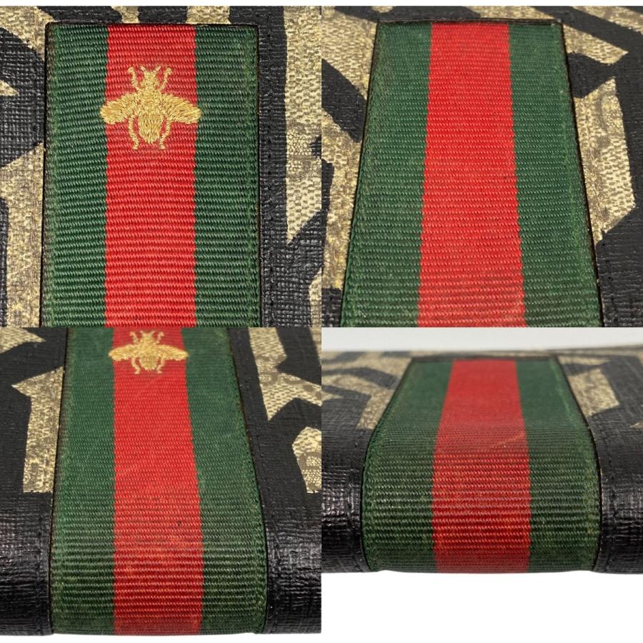 【美品】グッチ 長財布 GGスプリーム シェリーライン 蜂 ビー ラウンドジップ GUCCI（グッチ） ## 長財布 ラウンドファスナー GGスプリーム シェリー