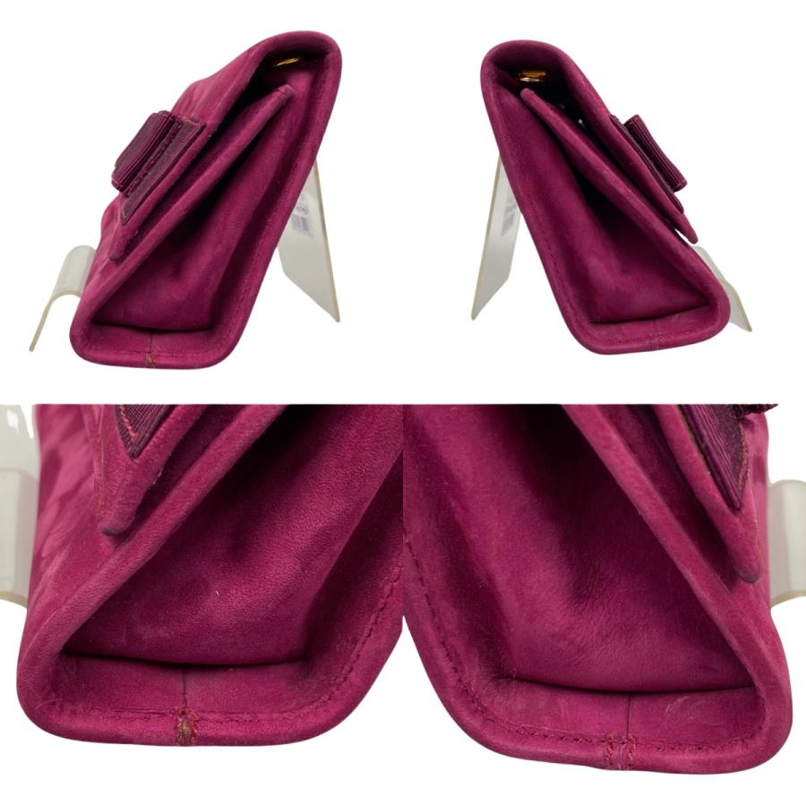 ##Salvatore Ferragamo サルヴァトーレフェラガモ スウェード チェーンショルダーバッグ ヴァラリボン AQ213202 パープル Salvatore Ferragamo サルヴァトーレフェラガモ スウェード チェーン