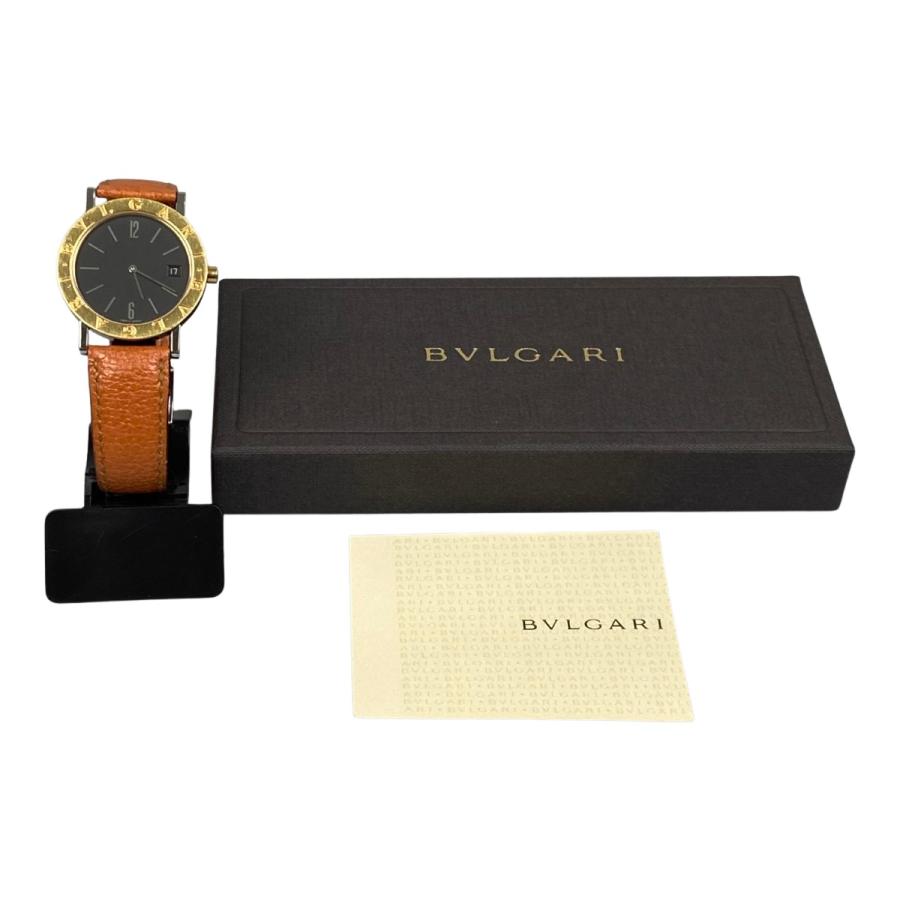 ブルガリ BVLGARI BB33 SGLD レザー 黒文字盤 クォーツ腕時計 BVLGARI（ブルガリ） ## 腕時計 18K 黒文字盤 クォーツ 稼働品 BB33