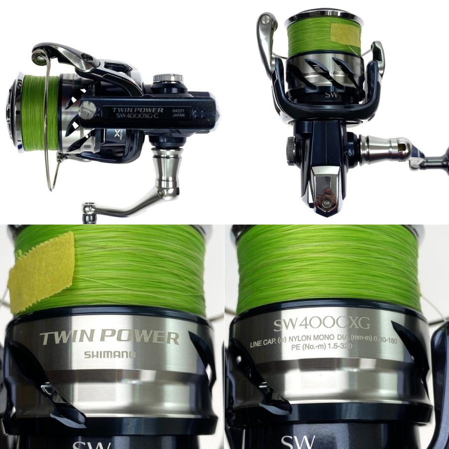 機関良好　21ツインパワーsw4000XG 換えスプール　夢屋ハンドルノブ付 SHIMANO シマノ 21 ツインパワー SW 4000XG 04221 ハンドルノブ交換