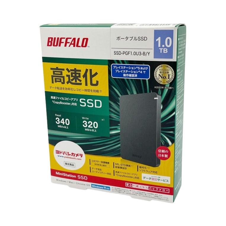 BUFFALO ポータブルSSD 1TB 外付PG1.0U3BC 未開封新品 SSD-PG1.0U3-BC 外付けSSD USB-A接続 ブラック [1TB /ポータブル