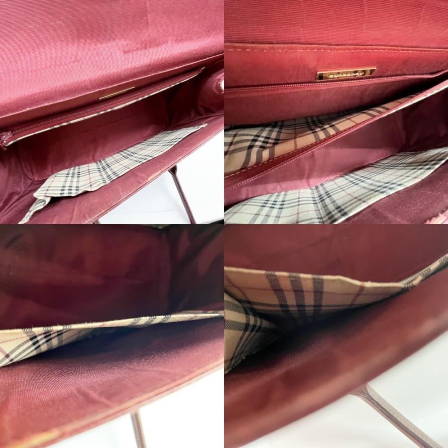 ◇◇ BURBERRY バーバリー ハンドバッグ レディース ブラウン x レッド 