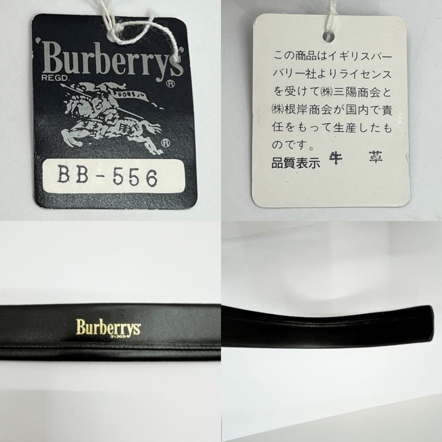 BURBERRY ◇◇ バーバリー レザーベルト ホースロゴ ブラック