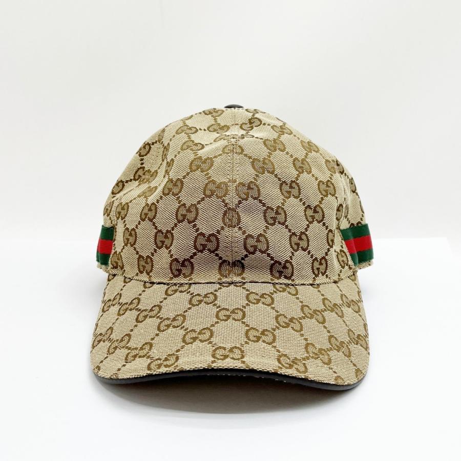GUCCI（グッチ） 帽子 キャップ GG柄 200035 Lサイズ 59cm ベージュ 傷