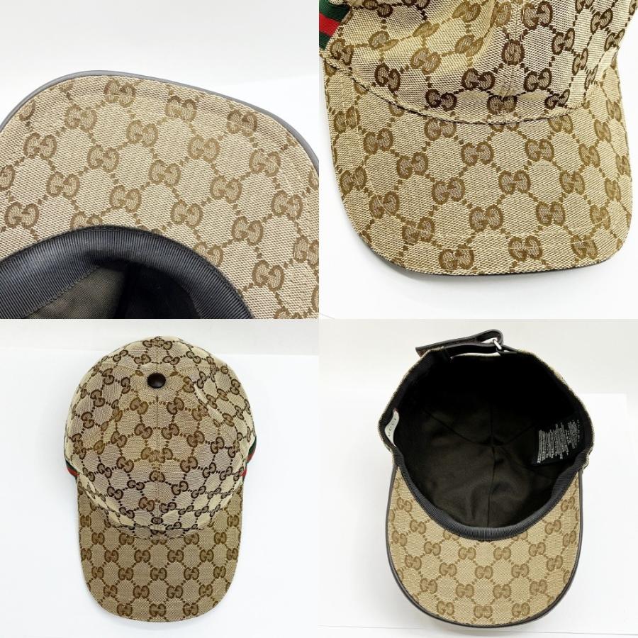 GUCCI（グッチ） 帽子 キャップ GG柄 200035 Lサイズ 59cm ベージュ 傷