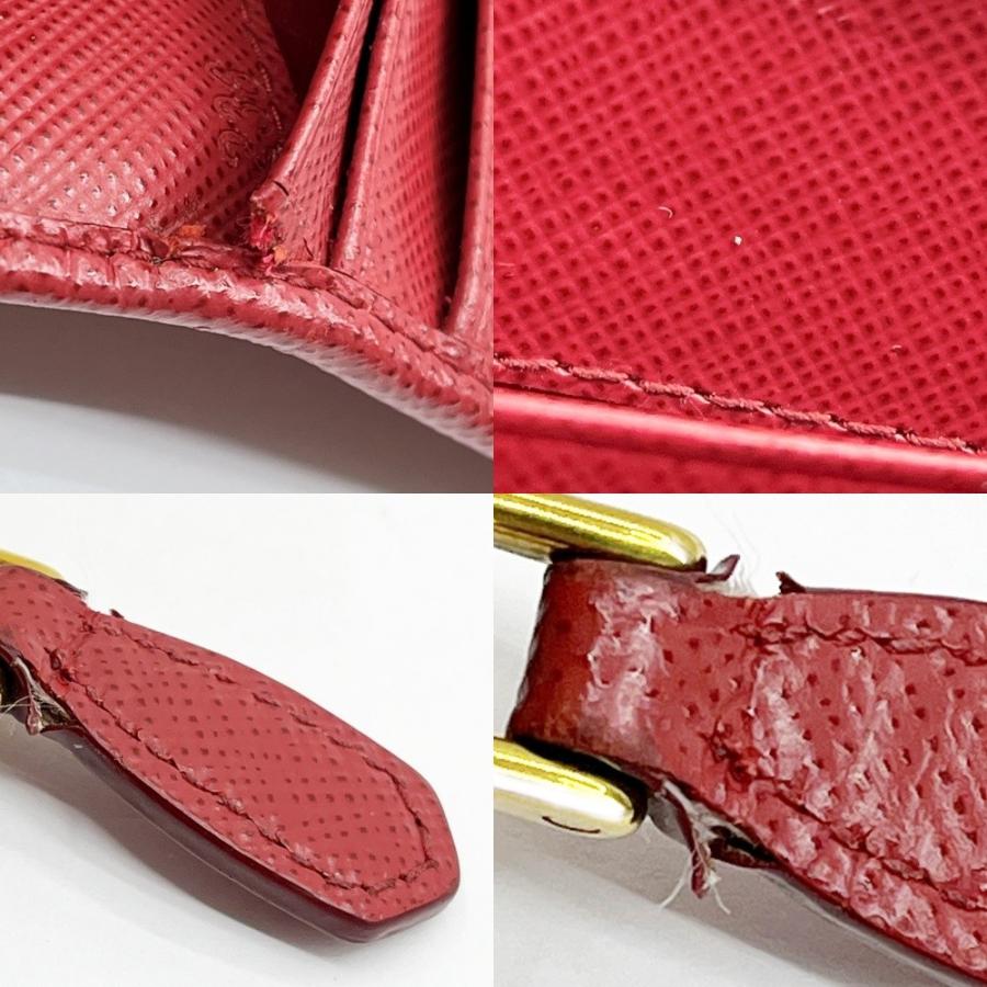 PRADA ◇◇ プラダ 長財布 レザー レディース 1ML029 レッド やや傷や  