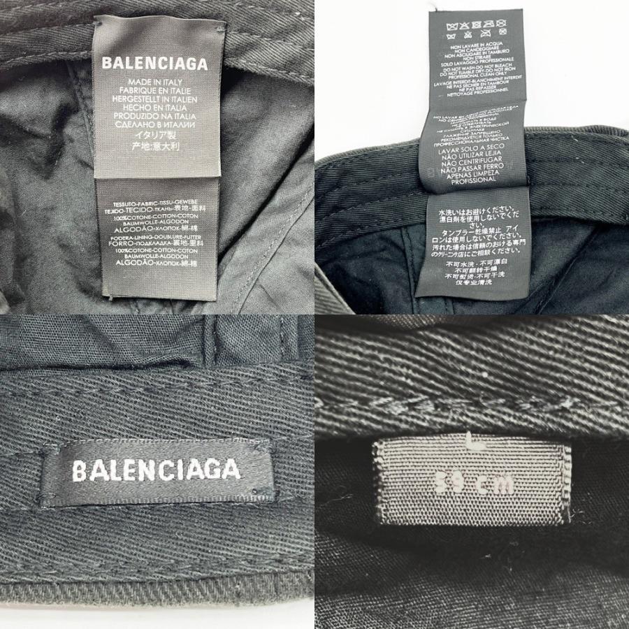 BALENCIAGA ◇◇ バレンシアガ BB MODE CAP キャップ 帽子 ブラック 傷