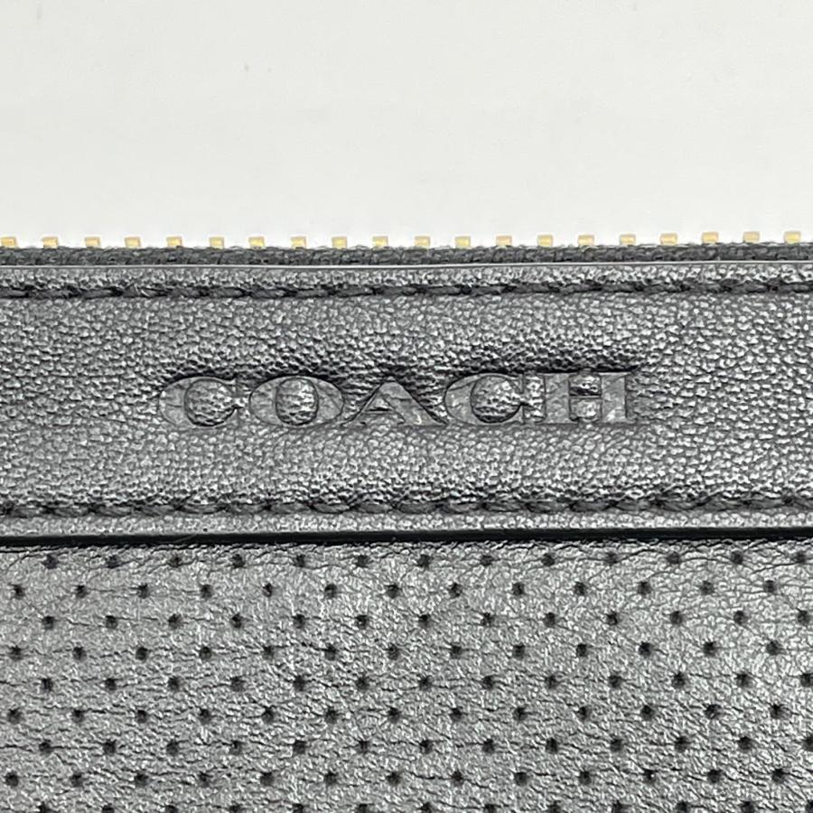 COACH（コーチ） パンチングレザークラッチバッグ F63066 ブラック