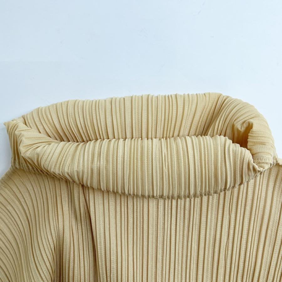 ◆◆PLEATS PLEASE  ISSEY MIYAKE イッセイミヤケ 長袖シャツ size3 無地 レディース PP04-JK604 ベージュ ◇◇ PLEATS PLEASE ISSEY MIYAKE イッセイミヤケ 長袖シャツ size3