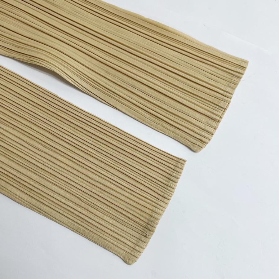 ◆◆PLEATS PLEASE  ISSEY MIYAKE イッセイミヤケ 長袖シャツ size3 無地 レディース PP04-JK604 ベージュ PLEATS PLEASE ISSEY MIYAKE◇長袖シャツ/3/ポリエステル/BLU/PP41